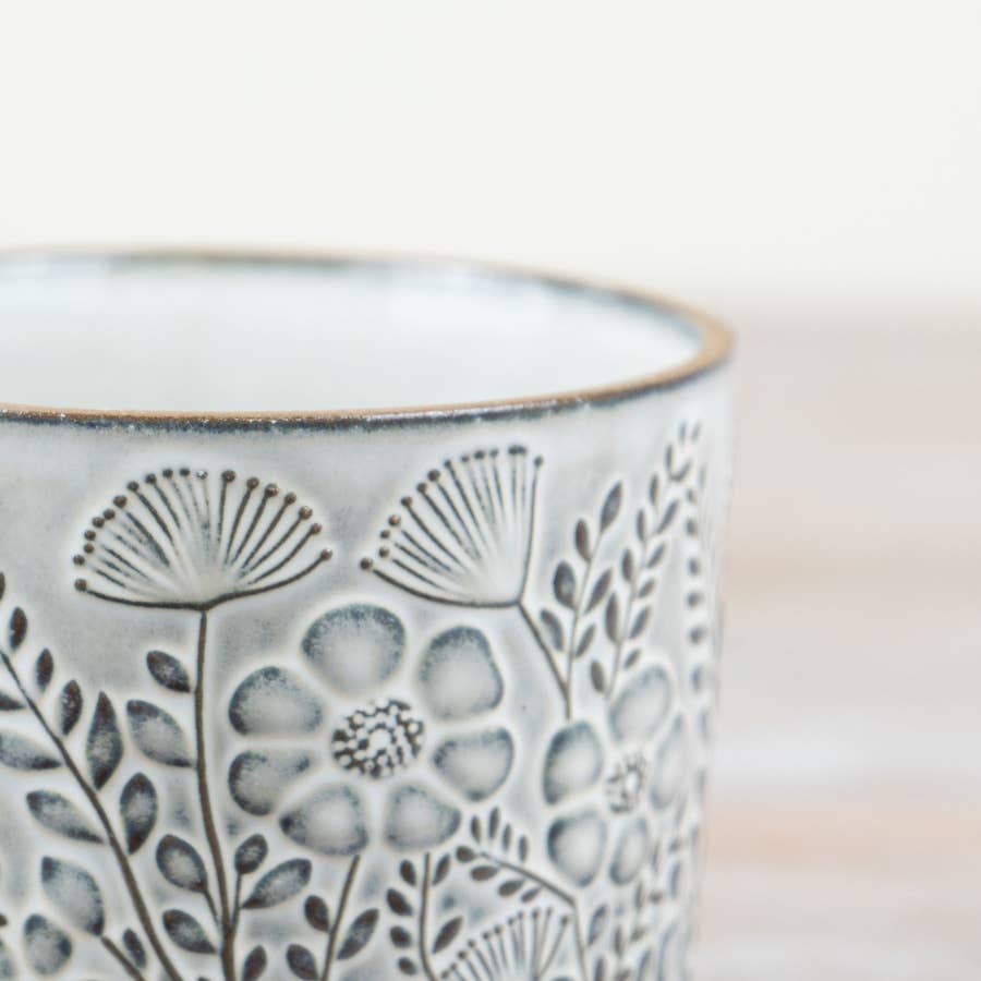 Floral Design Ceramic Flower Pot 11cm