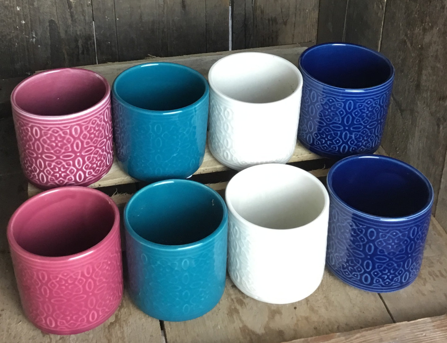 Turquoise Ceramic Patterned Pot for 6 cm plant
