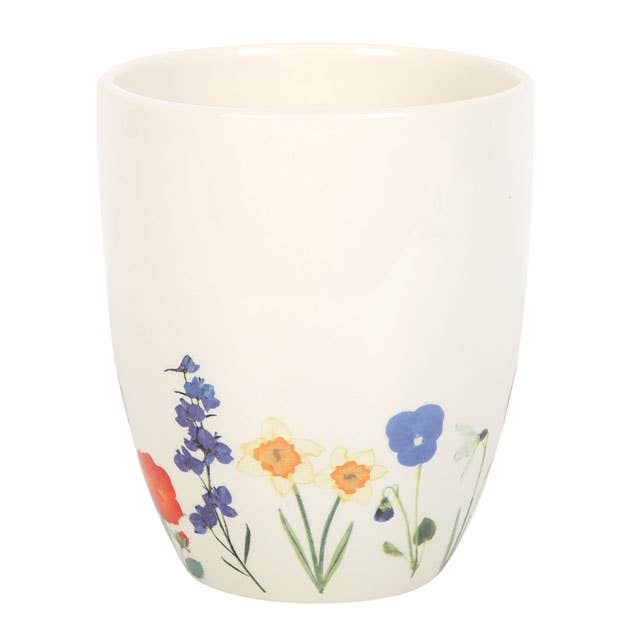 Ceramic  Plant Pot-Wildflower Floral Fits 8 cm nursery pot