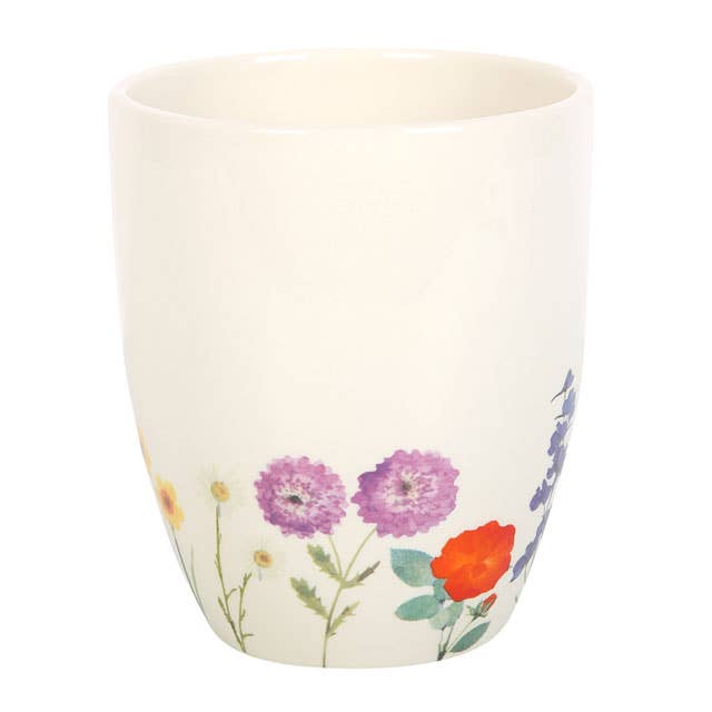 Ceramic  Plant Pot-Wildflower Floral Fits 8 cm nursery pot