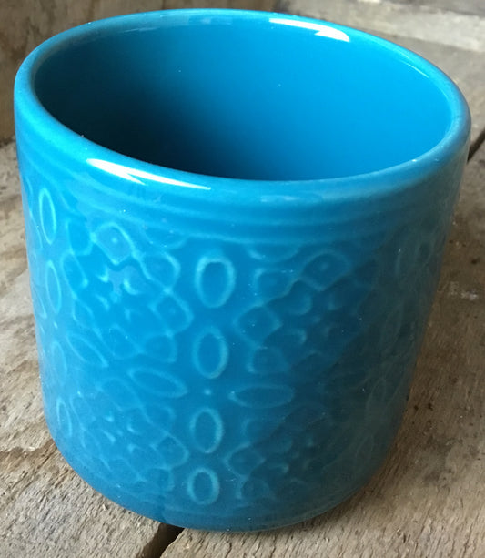 Turquoise Ceramic  Patterned Pot for 6 cm plant