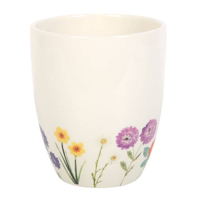 Ceramic  Plant Pot-Wildflower Floral Fits 8 cm nursery pot