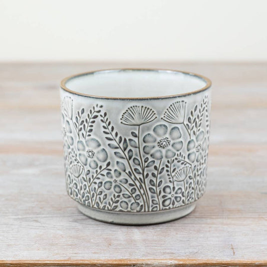 Floral Design Ceramic Flower Pot 11cm
